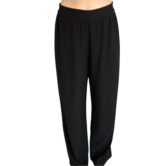 Spanx Wide Leg Pants Black Flowy Lagenlook Pull On Casual Boho Size Large - Picture 8 of 8